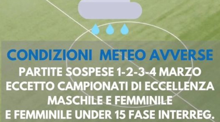 Rinviate-le-partite-nona-giornata-Promozione-Prima-Seconda-Terza-Categoria